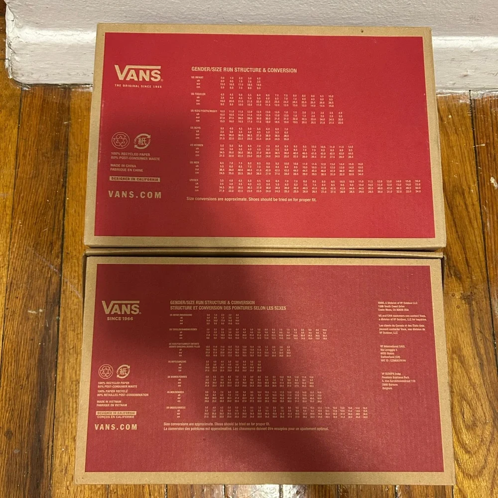 VANS Empty Shoe Boxes